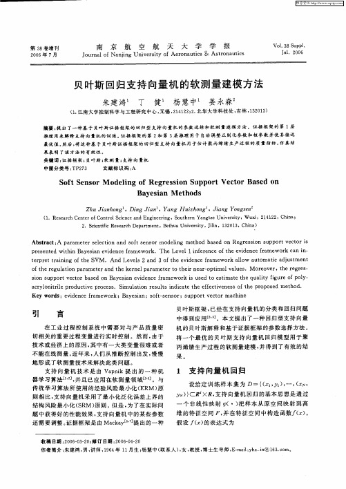 贝叶斯回归支持向量机的软测量建模方法