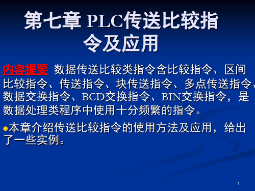 第七章 PLC传送比较指令及