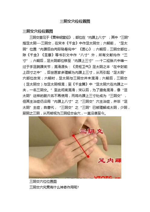 三阴交穴位位置图