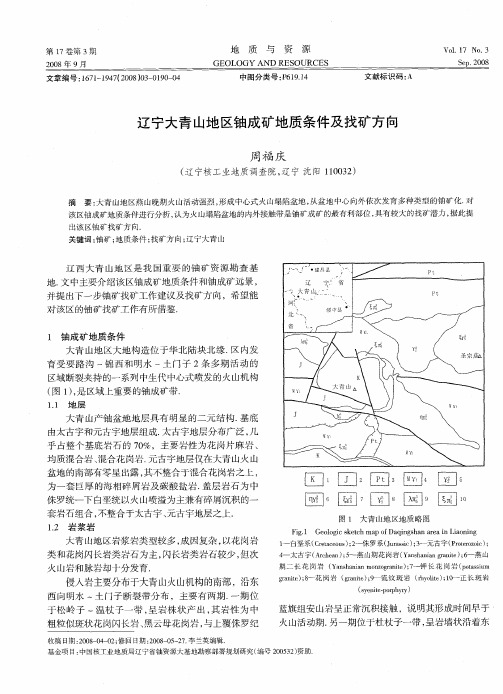 辽宁大青山地区铀成矿地质条件及找矿方向