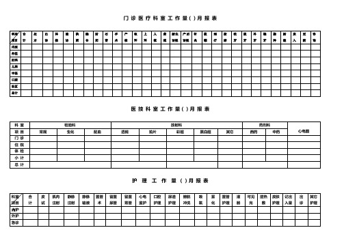 医院各科室工作量