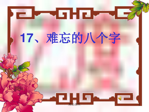 17、难忘的八个字报告.ppt