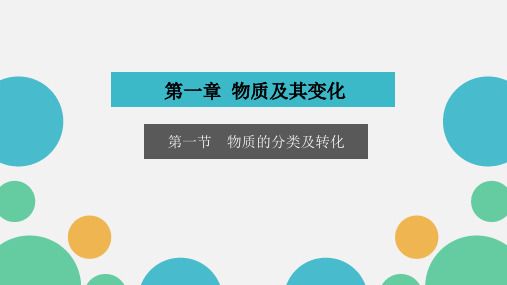 新教材人教版高中化学必修一第一章第一节物质的分类及转化