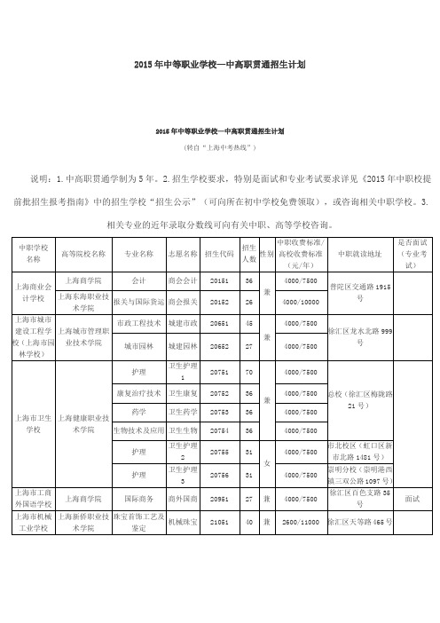 中高职贯通