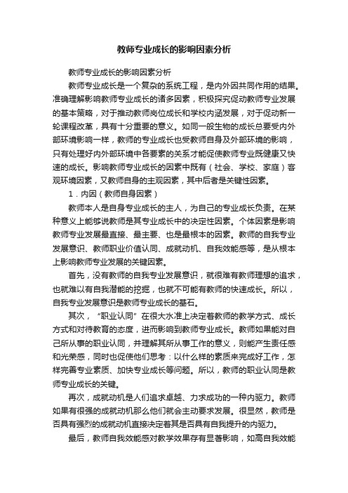 教师专业成长的影响因素分析