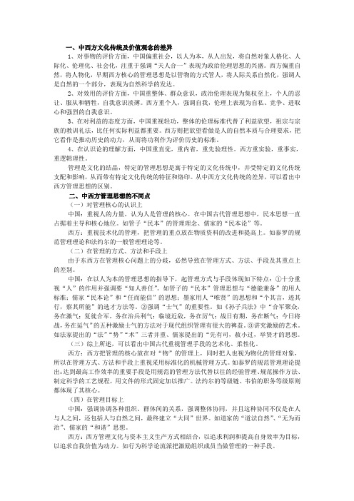 中西方管理思想