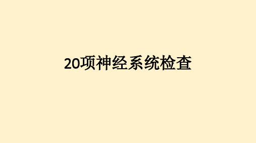 20项神经系统检查