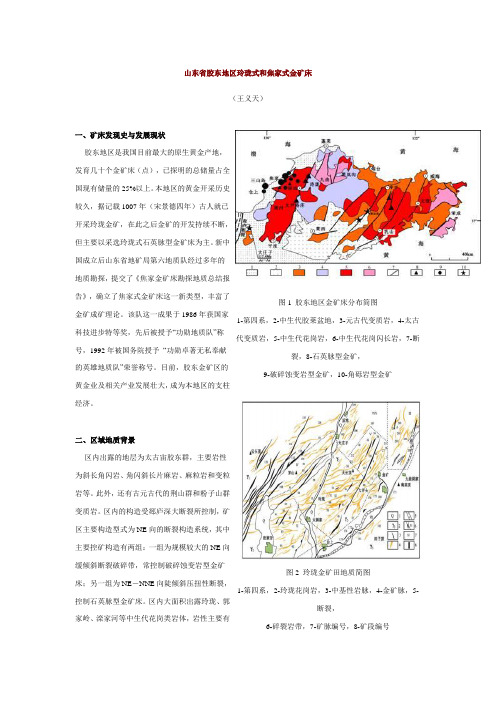 山东省胶东地区玲珑式和焦家式金矿床