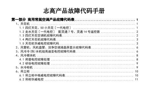 志高产品故障代码手册