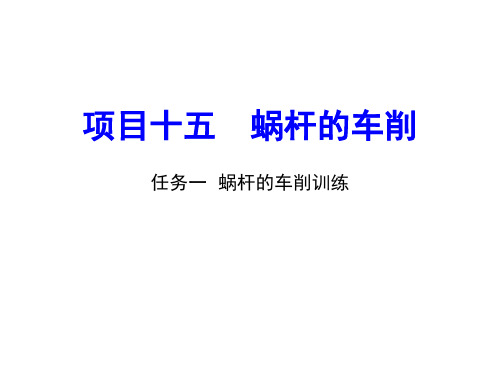 中职教育-《车工技术项目训练教程》课件：项目15.2 任务一 蜗杆的车削训练.ppt