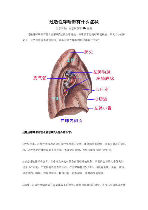 过敏性哮喘都有什么症状