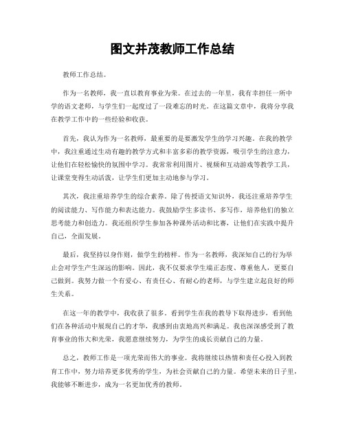 图文并茂教师工作总结