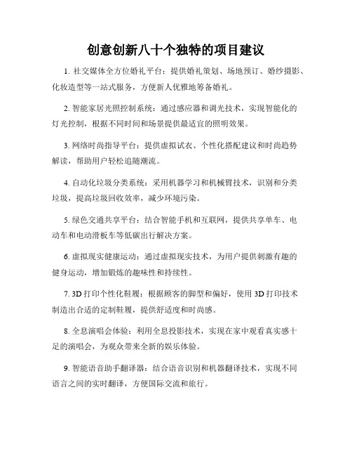 创意创新八十个独特的项目建议