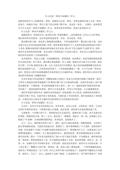 什么也是一种美半命题初二作文