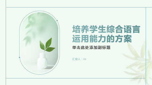 培养学生的综合语言运用能力的方案