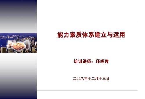 能力素质体系建立与运用