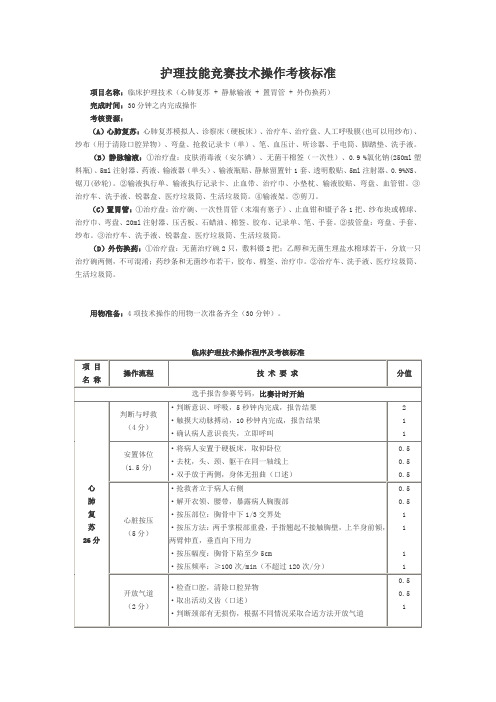 护理技能大赛操作标准