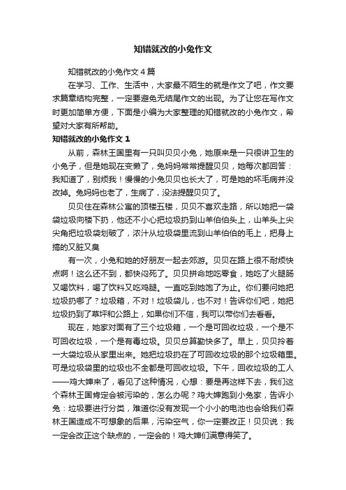 知错就改的小兔作文4篇