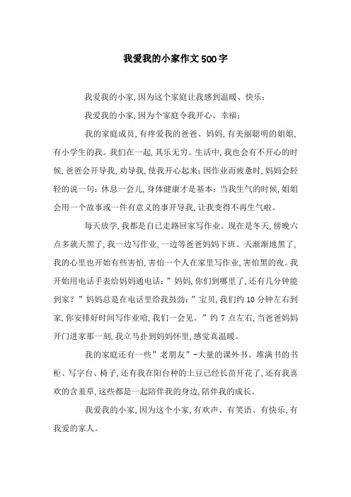 我爱我的小家作文500字