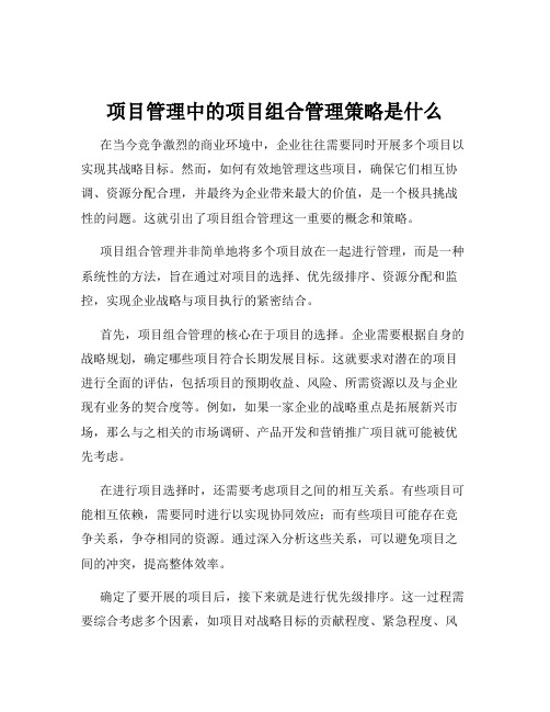 项目管理中的项目组合管理策略是什么