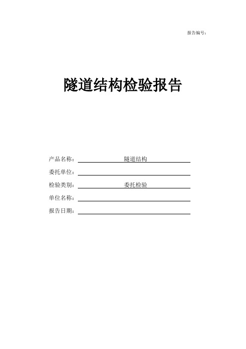 隧道结构检验报告模板