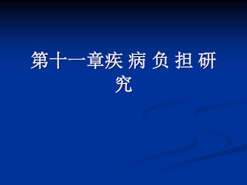 第十一章疾病经济负担分析