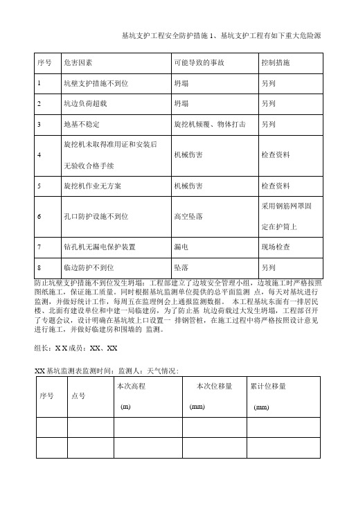 基坑支护工程安全防护措施