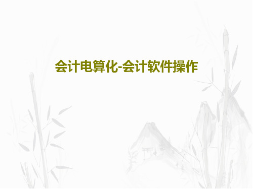 会计电算化-会计软件操作38页PPT