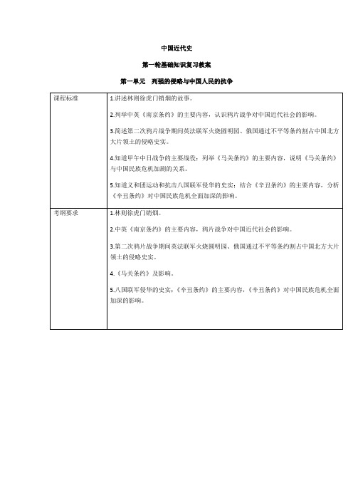 2017中考历史第一轮复习教案(中国近代史)