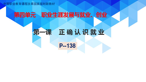 4,1 正确认识就业(40页PPT)