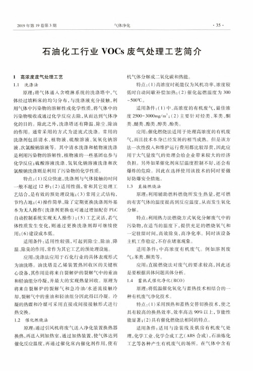 石油化工行业VOCs废气处理工艺简介