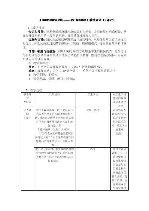 电磁感应导轨模教案