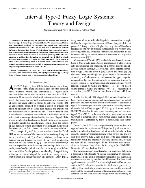 interval type-2 fuzzy logic systems theory and design