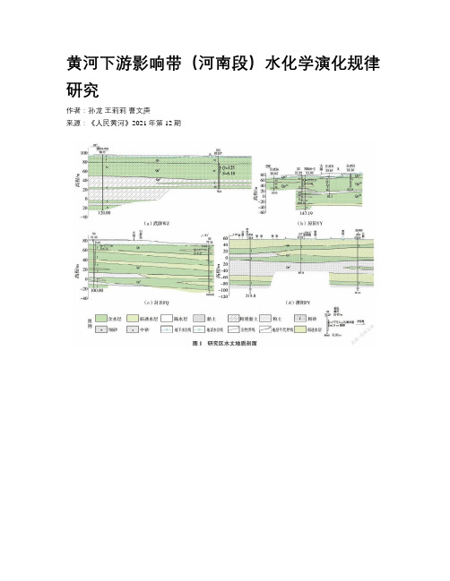 黄河下游影响带（河南段）水化学演化规律研究