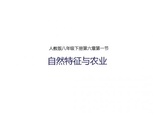 人教版八年级地理下册6.1《自然特征与农业》课件