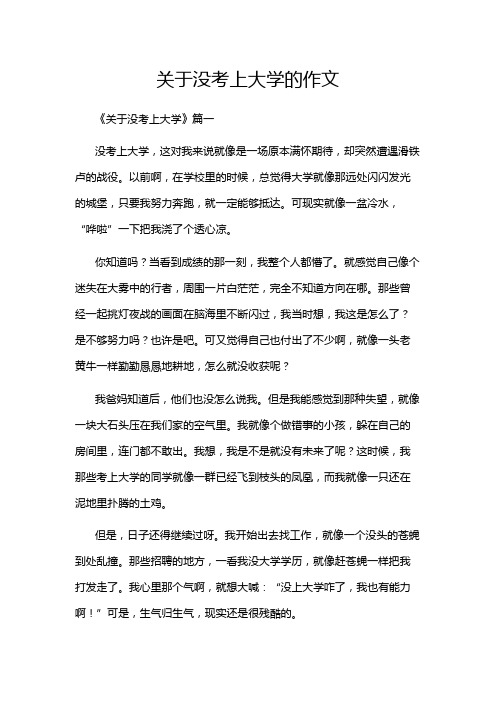 关于没考上大学的作文