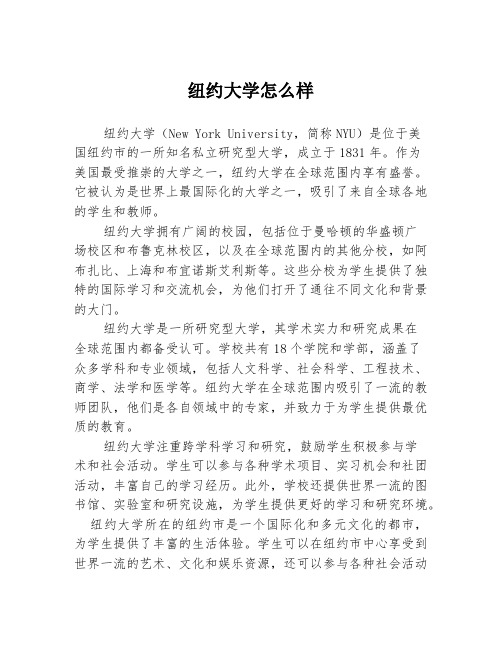 纽约大学怎么样