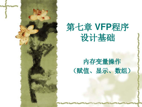 第七章 VFP程序设计