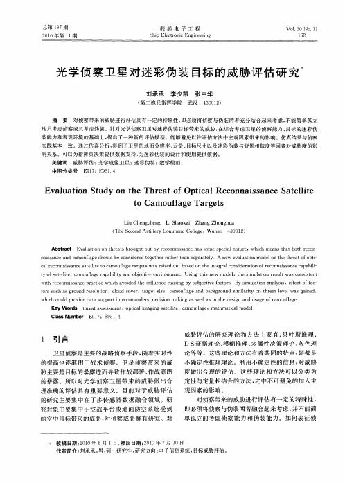 光学侦察卫星对迷彩伪装目标的威胁评估研究