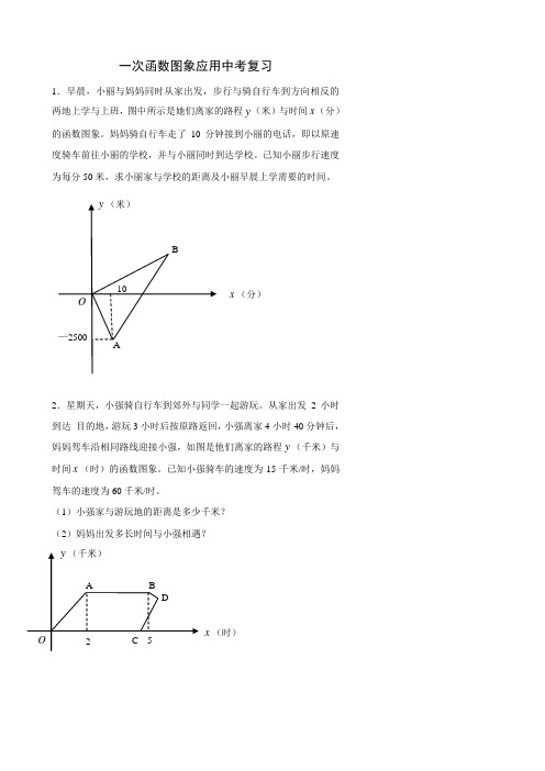 一次函数图像应用汇总