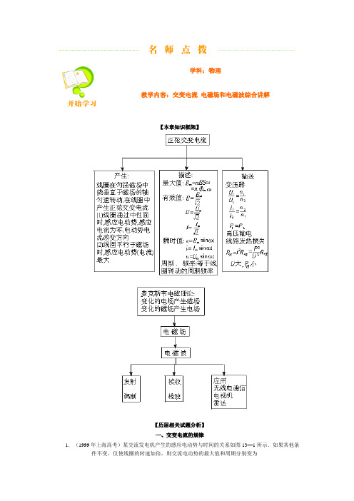 交变电流 电磁场和电磁波综合讲解