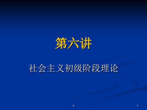 社会主义初级阶段理论教学课件PPT