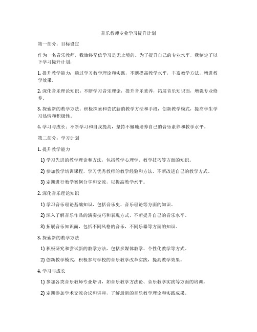 音乐教师专业学习提升计划