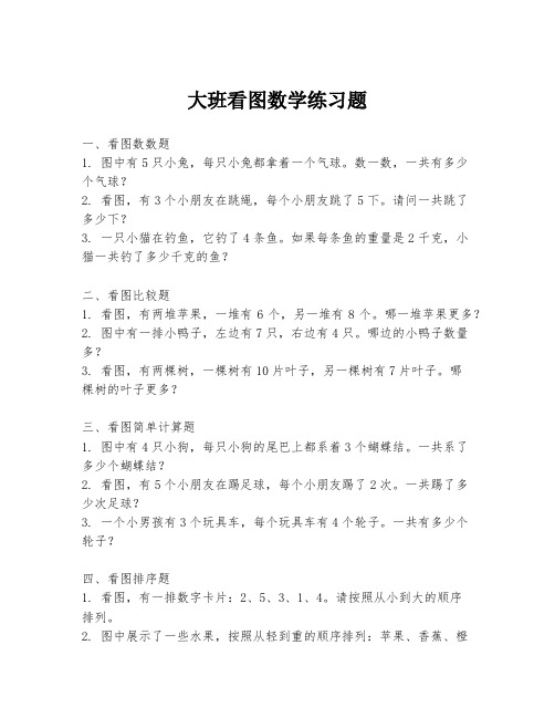 大班看图数学练习题