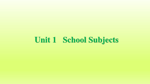 英语4年级上册 Unit 1 School Subjects(Story)