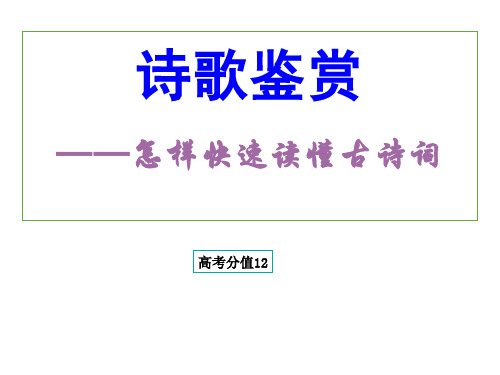 诗歌鉴赏——怎样快速读懂古诗词课件(共86张PPT)