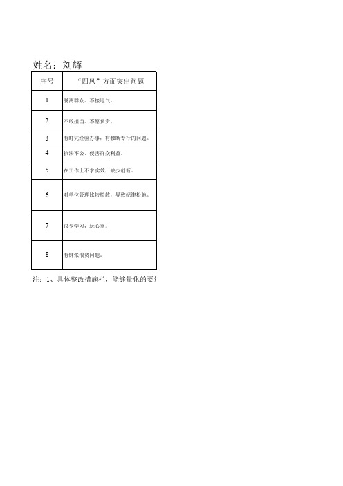 领导干部个人整改清单