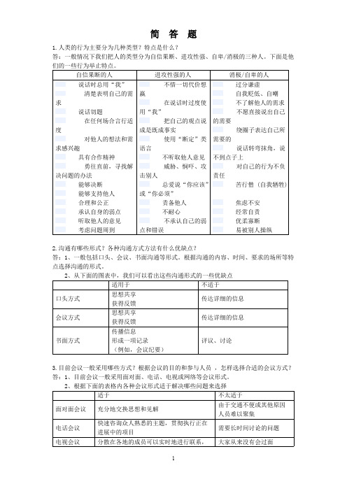 个人与团队管理简答题答案