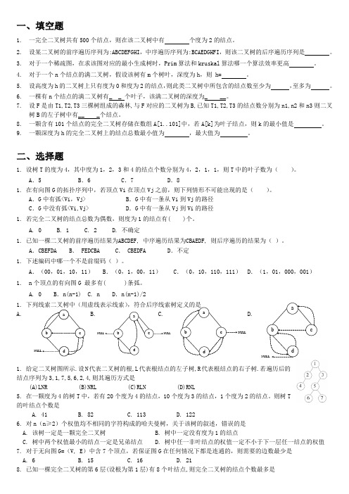 数据结构树图测试题(1)