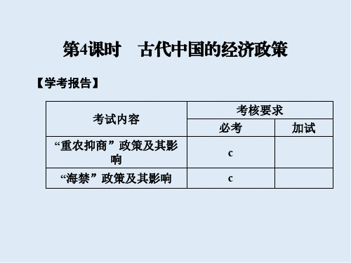 2019-2020学年高中历史人民版浙江专用必修二课件：专题1 第4课时古代中国的经济政策 